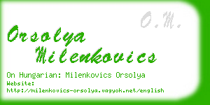 orsolya milenkovics business card